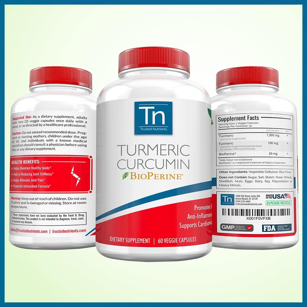 Turmeric Curcumin BioPerine® - 3Pack (25% Off) - Trusted Nutrients